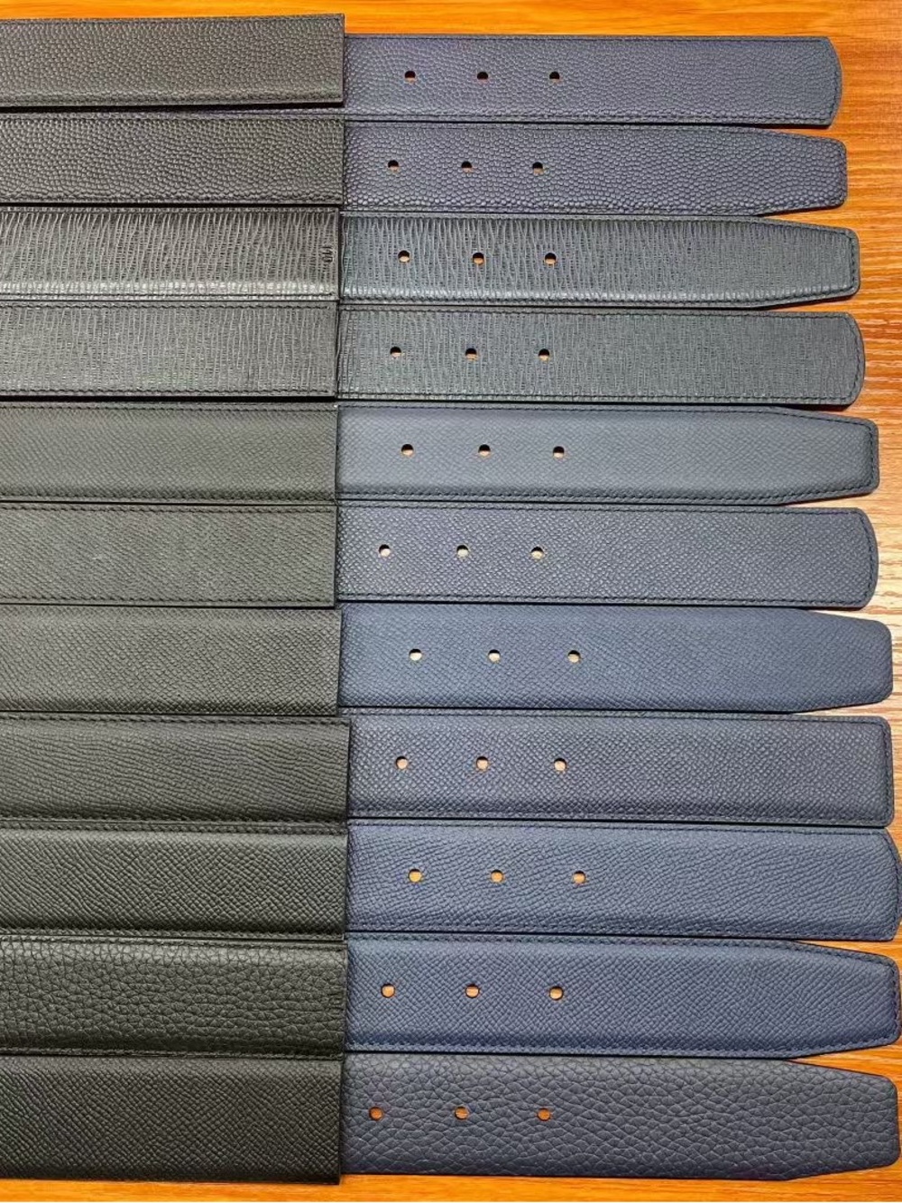 Men's Black and Navy Leather Dress Belts - Classic Textured Finishleather belt